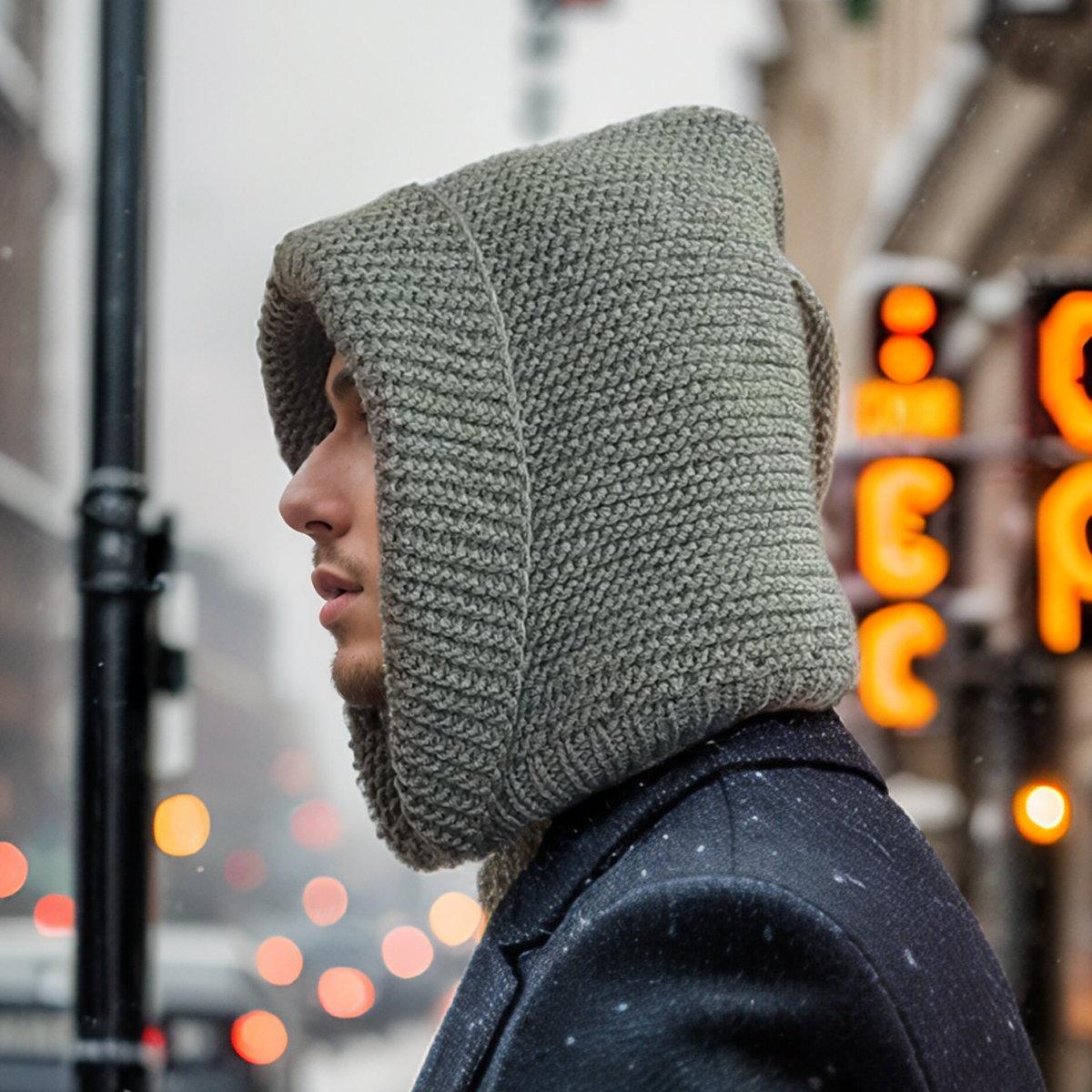 Шарф-хомут, капор "L-Hunter" з капюшоном для чоловіків, жінок та підлітків, 50-58 см - Зображення 4