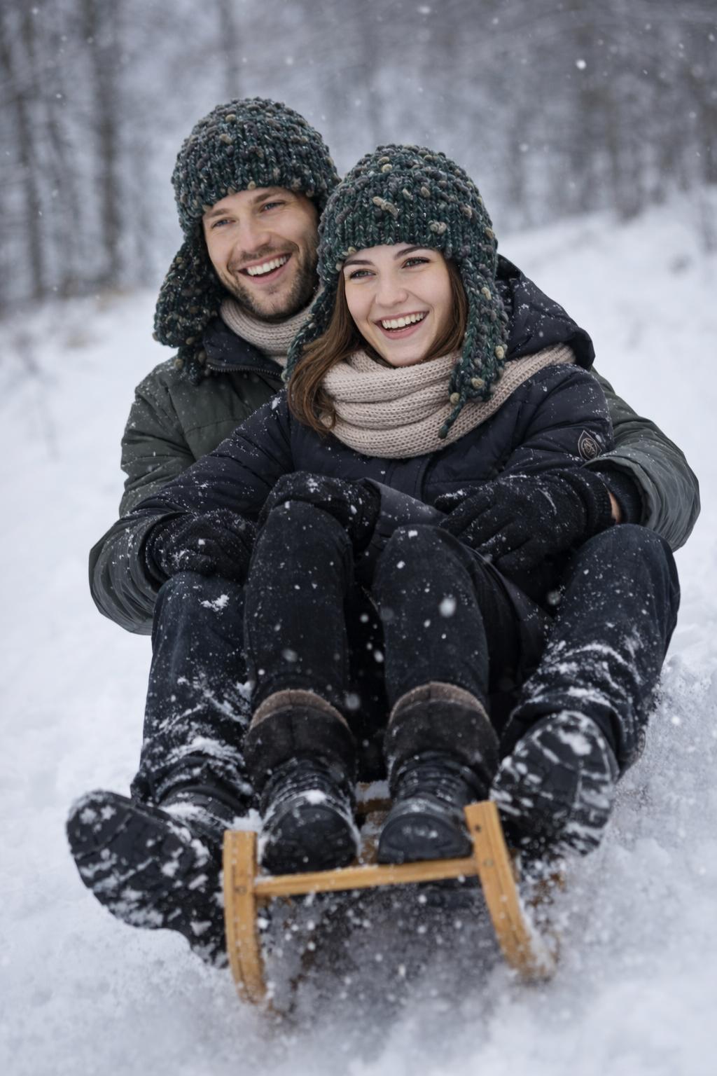 Парні шапки вушанки Family Look для неї та для нього, ручна робота PRIGRIZ — подарунок до дня закоханих - Зображення 2