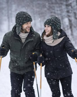 Парні шапки вушанки Family Look для неї та для нього, ручна робота PRIGRIZ — подарунок до дня закоханих