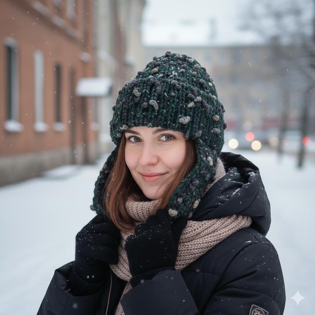 Парні шапки вушанки Family Look для неї та для нього, ручна робота PRIGRIZ — подарунок до дня закоханих - Зображення 4