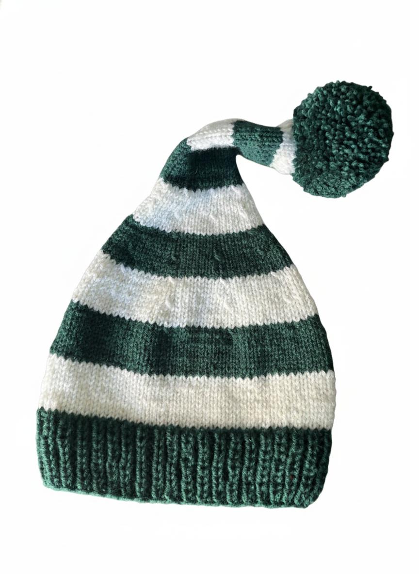 Новорічна шапка ельфа з помпоном PRIGRIZ, різдвяна в’язана шапка ручної роботи, для жінок, чоловіків і підлітків - Зображення 4
