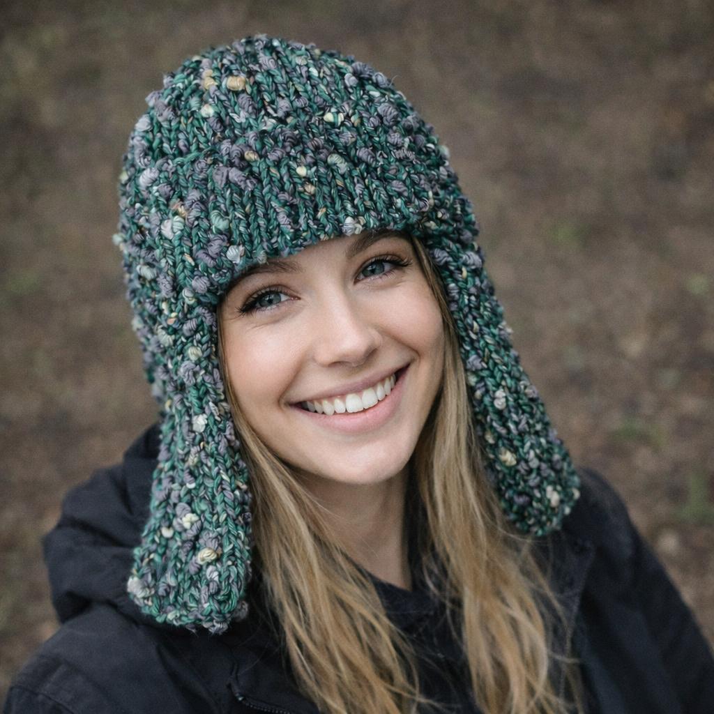 Стильна шапка вушанка "Оливковий Меланж" для жинок , ручна робота від PRIGRIZ, 50-58 см