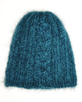 Шапка жіноча PRIGRIZ з рельєфним візерунком, тепла, ручної роботи, Бірюза, 50-58 см
