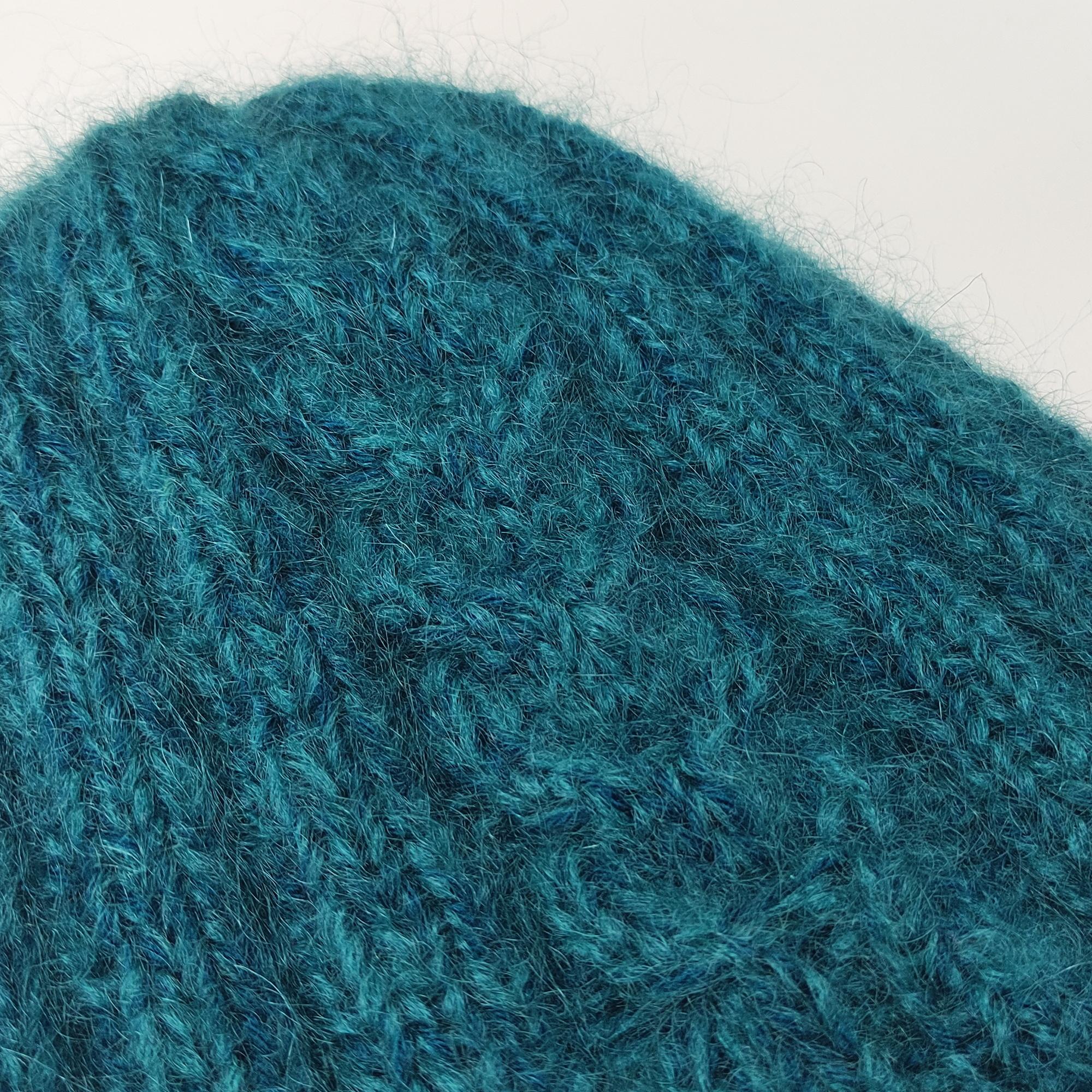 Шапка жіноча PRIGRIZ з рельєфним візерунком, тепла, ручної роботи, Бірюза, 50-58 см - Зображення 5